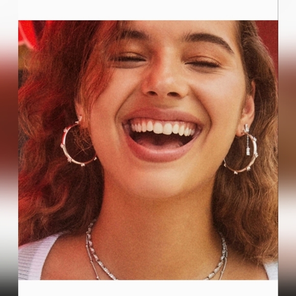 NEW Kendra Scott Juliette White Crystal Rhodium Silver Drop Earrings - Picture 10 of 14